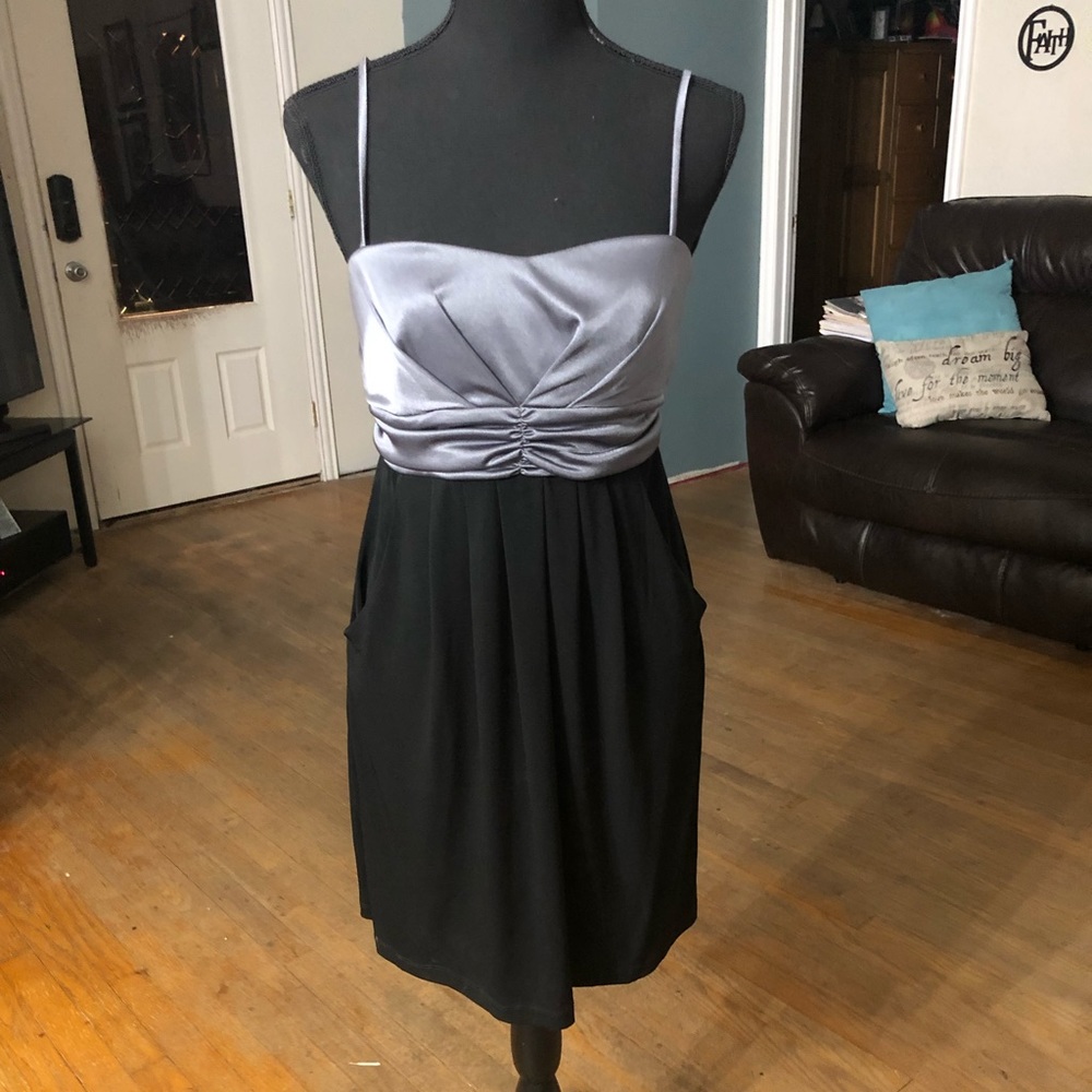 Grey and Black Spaghetti Strap Dress - Size Large
